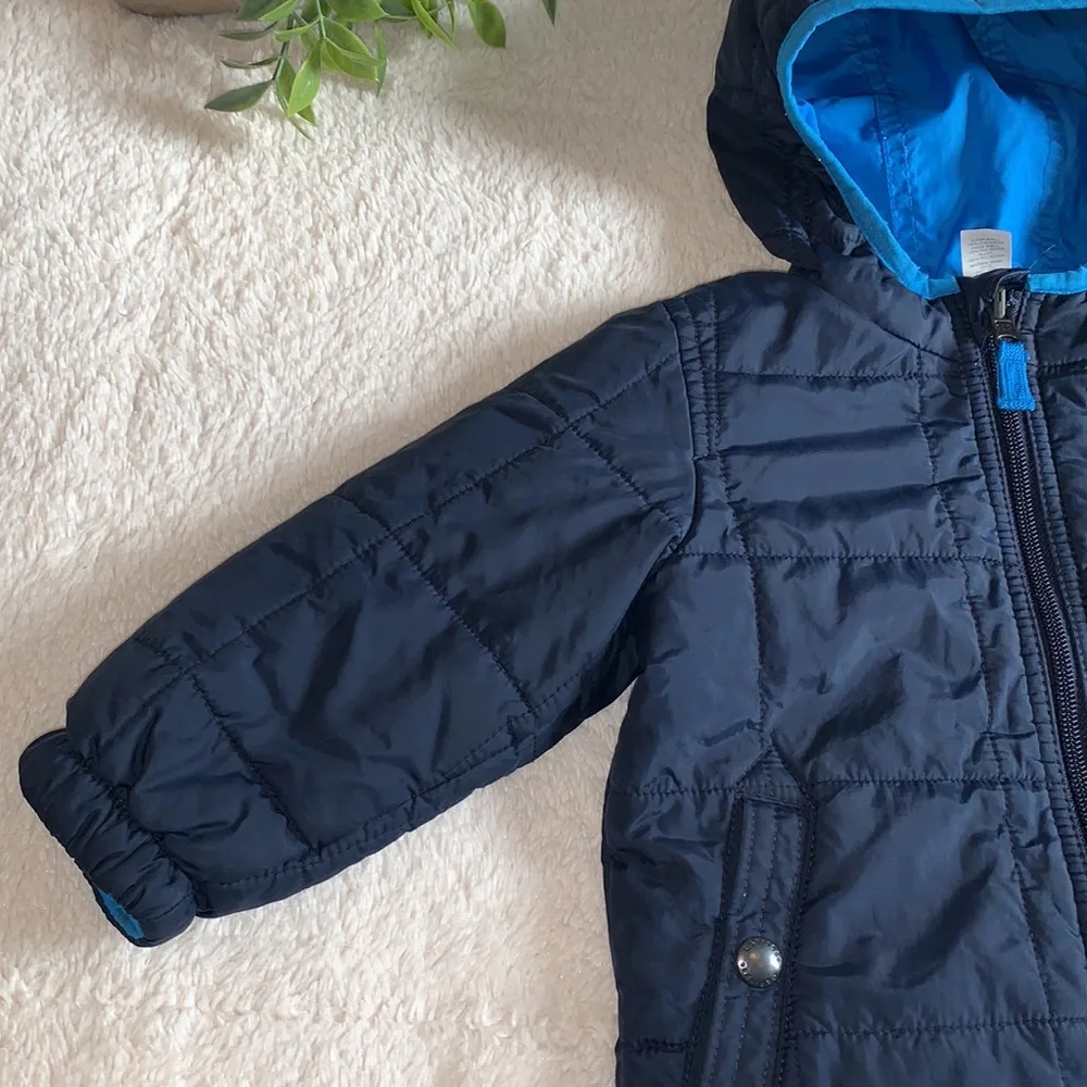 GAP Baby Navy Blue Hooded Blue Jacket EUC 12-18M
